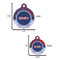Classic Anchor & Stripes Round Pet ID Tag - Large - Comparison Scale