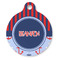 Classic Anchor & Stripes Round Pet ID Tag - Large - Front
