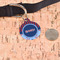 Classic Anchor & Stripes Round Pet ID Tag - Large - In Context