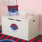 Classic Anchor & Stripes Round Wall Decal on Toy Chest