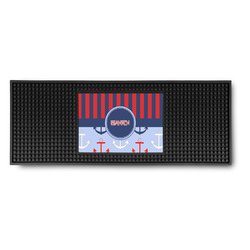 Classic Anchor & Stripes Rubber Bar Mat (Personalized)