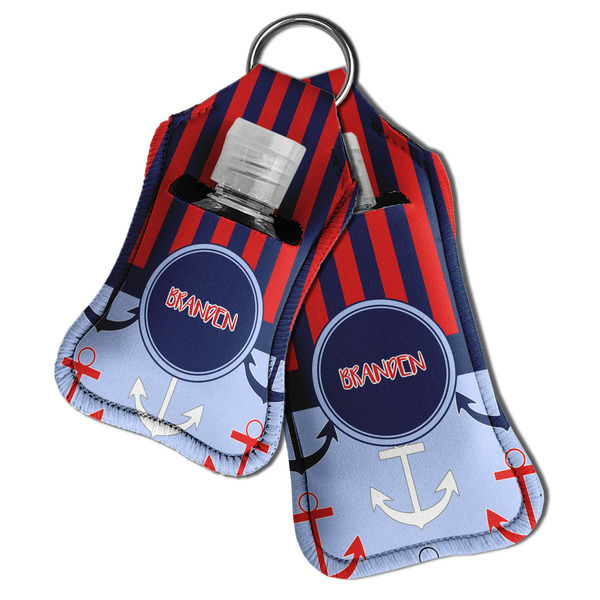 Classic Anchor & Stripes Sanitizer Holder Keychain - Both in Case (PARENT)