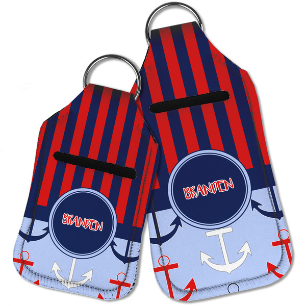 Classic Anchor & Stripes Sanitizer Holder Keychain - Parent Main
