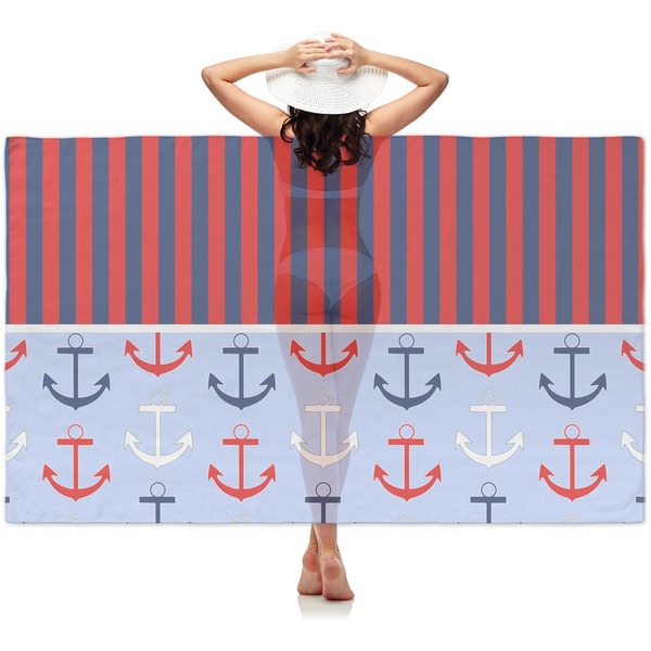Custom Classic Anchor & Stripes Sheer Sarong
