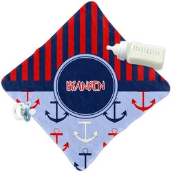 Classic Anchor & Stripes Security Blanket (Personalized)