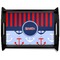 Classic Anchor & Stripes Black Wooden Tray - Large (Personalized)