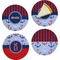 Classic Anchor & Stripes Set of Appetizer / Dessert Plates