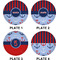 Classic Anchor & Stripes Set of Lunch / Dinner Plates (Approval)