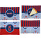 Classic Anchor & Stripes Set of Rectangular Appetizer / Dessert Plates