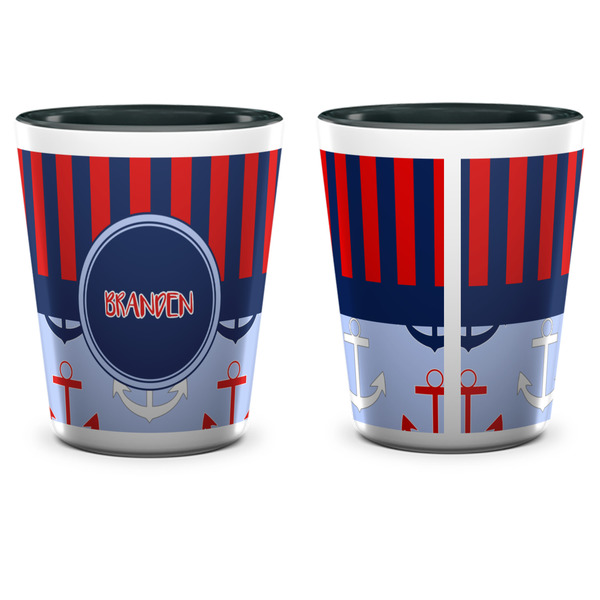 Classic Anchor & Stripes Shot Glass - Two Tone - APPROVAL