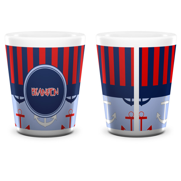 Classic Anchor & Stripes Shot Glass - White - APPROVAL