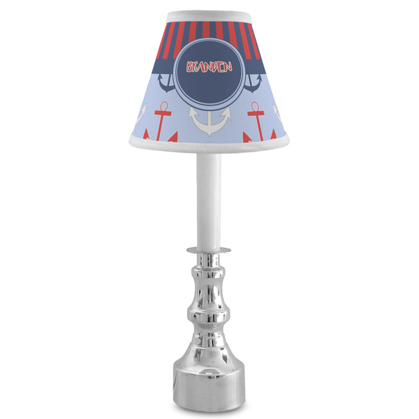 Classic Anchor & Stripes Small Chandelier Lamp - LIFESTYLE (on candle stick)