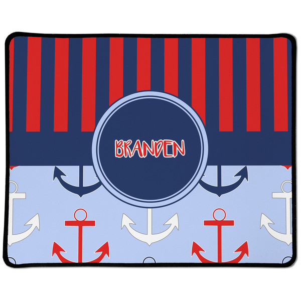 Custom Classic Anchor & Stripes Large Gaming Mouse Pad - 12.5" x 10" (Personalized)