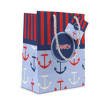 Classic Anchor & Stripes Small Gift Bag (Personalized)