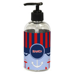 Classic Anchor & Stripes Plastic Soap / Lotion Dispenser (8 oz - Small - Black) (Personalized)