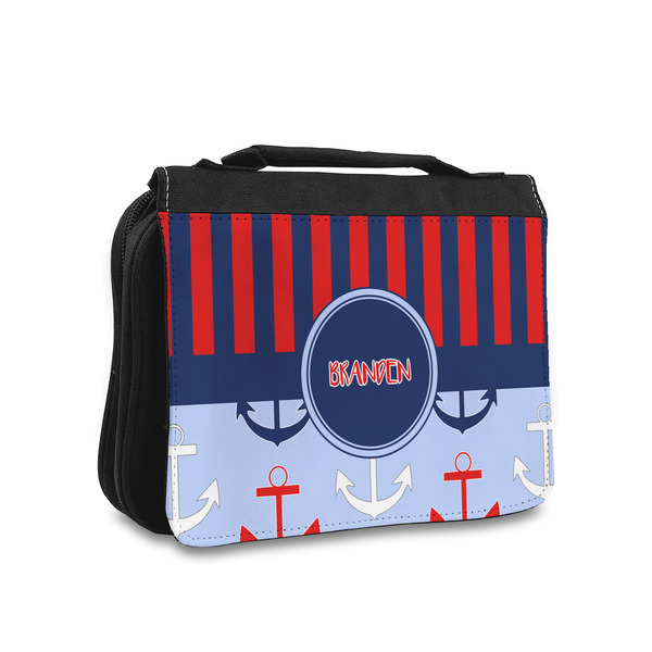 Custom Classic Anchor & Stripes Toiletry Bag - Small (Personalized)