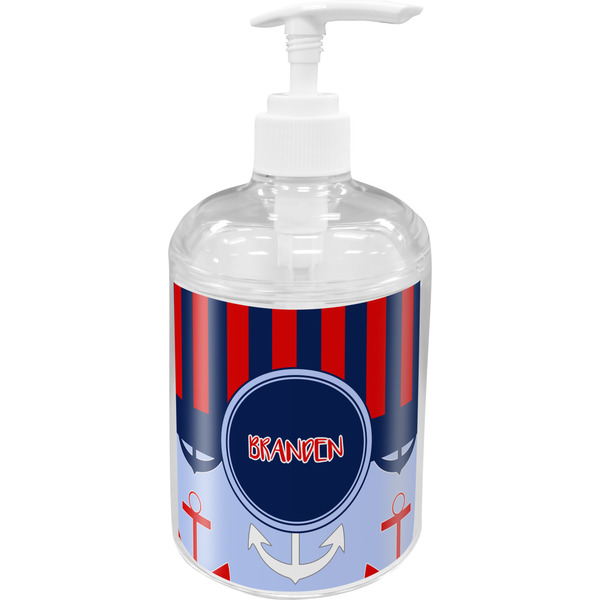 Custom Classic Anchor & Stripes Acrylic Soap & Lotion Bottle (Personalized)