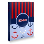 Classic Anchor & Stripes Softbound Notebook - 7.25" x 10" (Personalized)