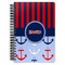 Classic Anchor & Stripes Spiral Journal Large - Front View