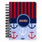 Classic Anchor & Stripes Spiral Journal Small - Front View