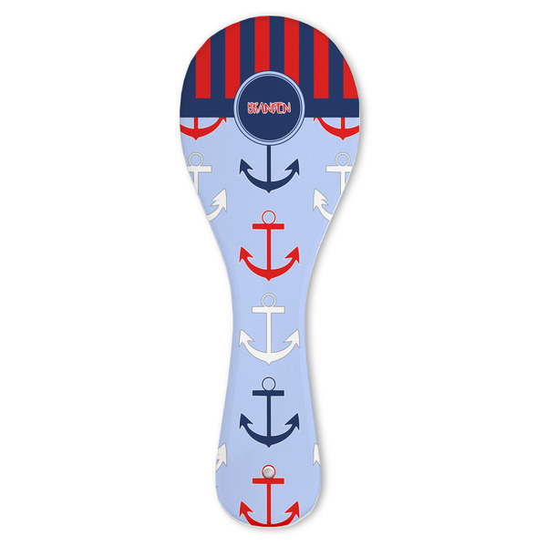 Custom Classic Anchor & Stripes Ceramic Spoon Rest (Personalized)