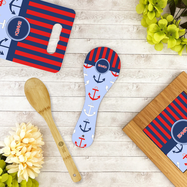 Classic Anchor & Stripes Spoon Rest Trivet - LIFESTYLE