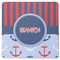 Classic Anchor & Stripes Square Coaster Rubber Back - Single