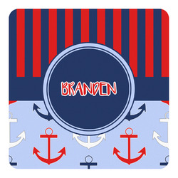 Classic Anchor & Stripes Square Decal - Medium (Personalized)