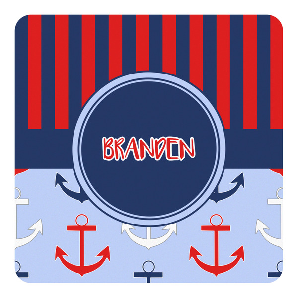 Custom Classic Anchor & Stripes Square Decal - Large (Personalized)