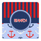 Classic Anchor & Stripes Square Decal - Small (Personalized)