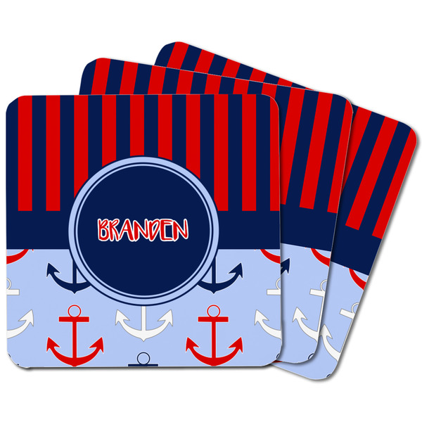 Classic Anchor & Stripes Square Fridge Magnet - MAIN