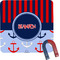 Classic Anchor & Stripes Square Fridge Magnet (Personalized)
