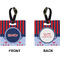 Classic Anchor & Stripes Square Luggage Tag (Front + Back)