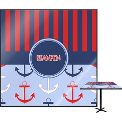 Classic Anchor & Stripes Square Table Top (Personalized)