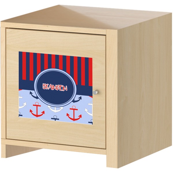 Classic Anchor & Stripes Square Wall Decal on Wooden Cabinet