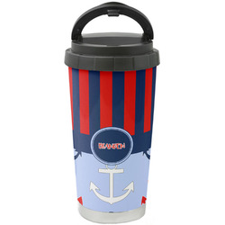 Classic Anchor & Stripes Stainless Steel Coffee Tumbler (Personalized)