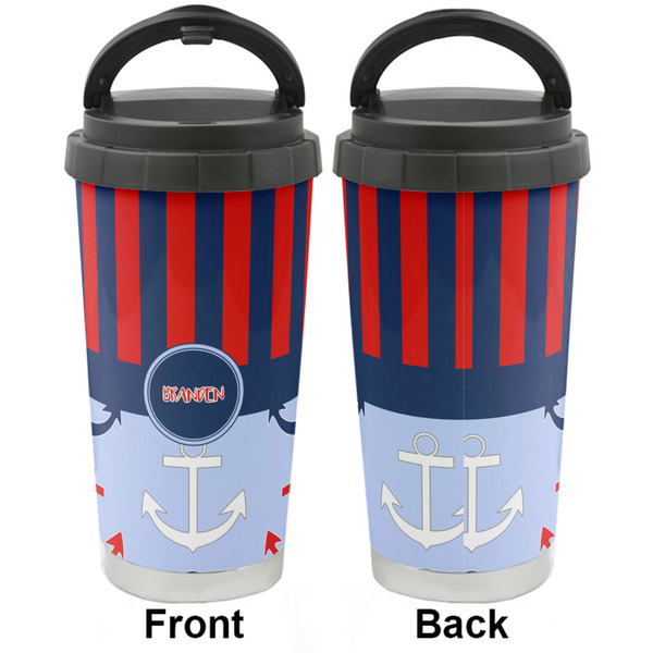 Classic Anchor & Stripes Stainless Steel Travel Cup - Apvl