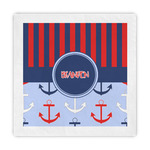 Classic Anchor & Stripes Standard Decorative Napkins (Personalized)