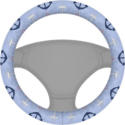Classic Anchor & Stripes Steering Wheel Cover (Personalized)