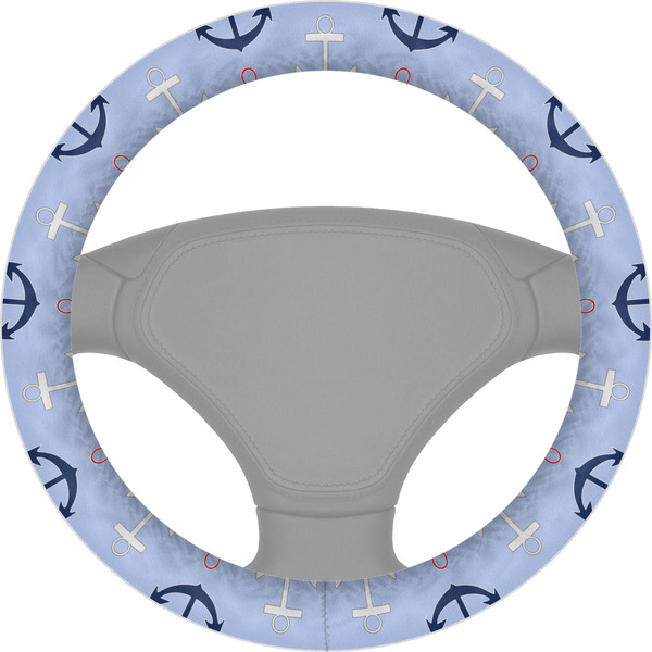 Custom Classic Anchor & Stripes Steering Wheel Cover