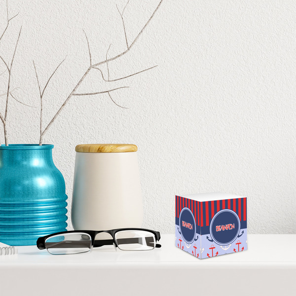 Classic Anchor & Stripes Sticky Note Cube - LIFESTYLE