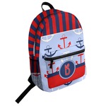 Classic Anchor & Stripes Student Backpack (Personalized)
