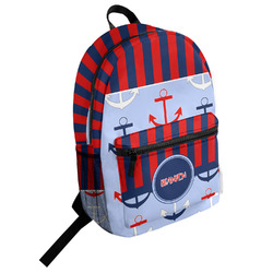 Classic Anchor & Stripes Student Backpack (Personalized)