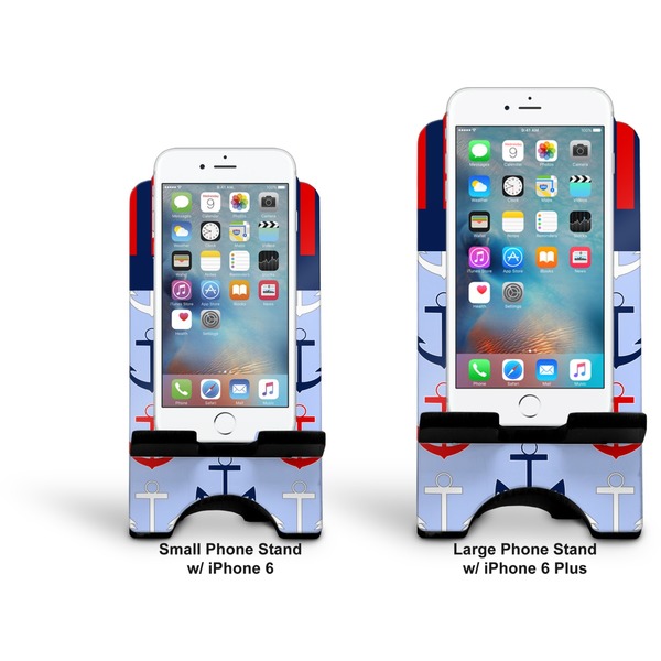 Classic Anchor & Stripes Stylized Phone Stand - Comparison