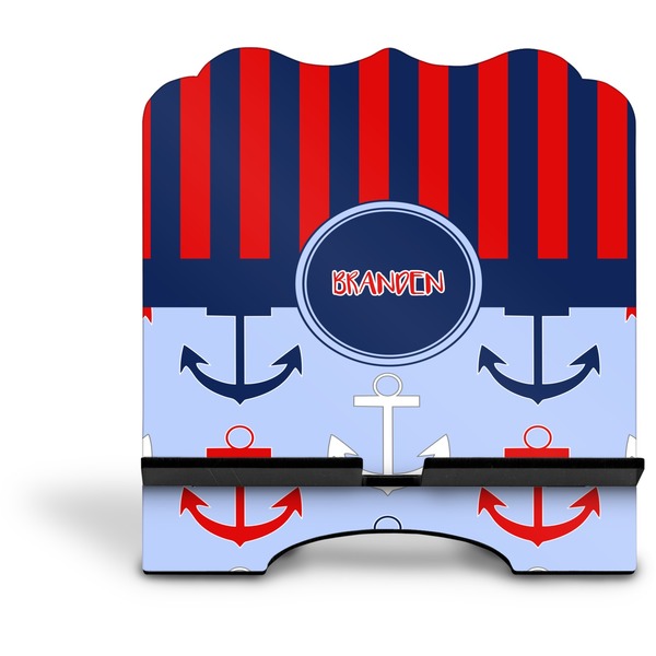 Classic Anchor & Stripes Stylized Tablet Stand - Front without iPad