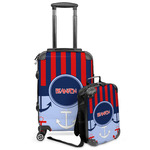 Classic Anchor & Stripes Kids 2-Piece Luggage Set - Suitcase & Backpack (Personalized)