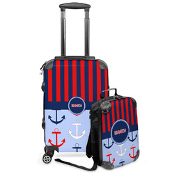 Classic Anchor & Stripes Kids 2-Piece Luggage Set - Suitcase & Backpack (Personalized)
