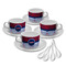 Classic Anchor & Stripes Tea Cup - Set of 4 (Personalized)
