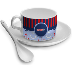Classic Anchor & Stripes Tea Cup (Personalized)