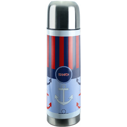 Classic Anchor & Stripes Stainless Steel Thermos (Personalized)